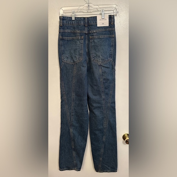 ZARA Signature Denim High Rise Panelled Jean, Size 2 - Picture 3 of 6